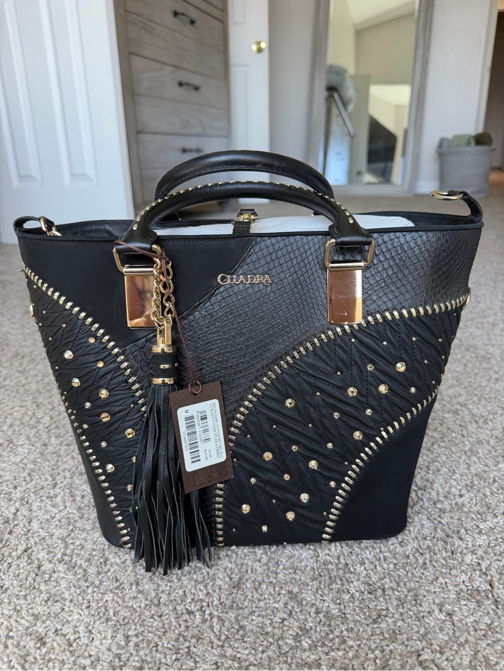 CUADRA Purse Black Phyton Crossbody - Picture 4 of 6